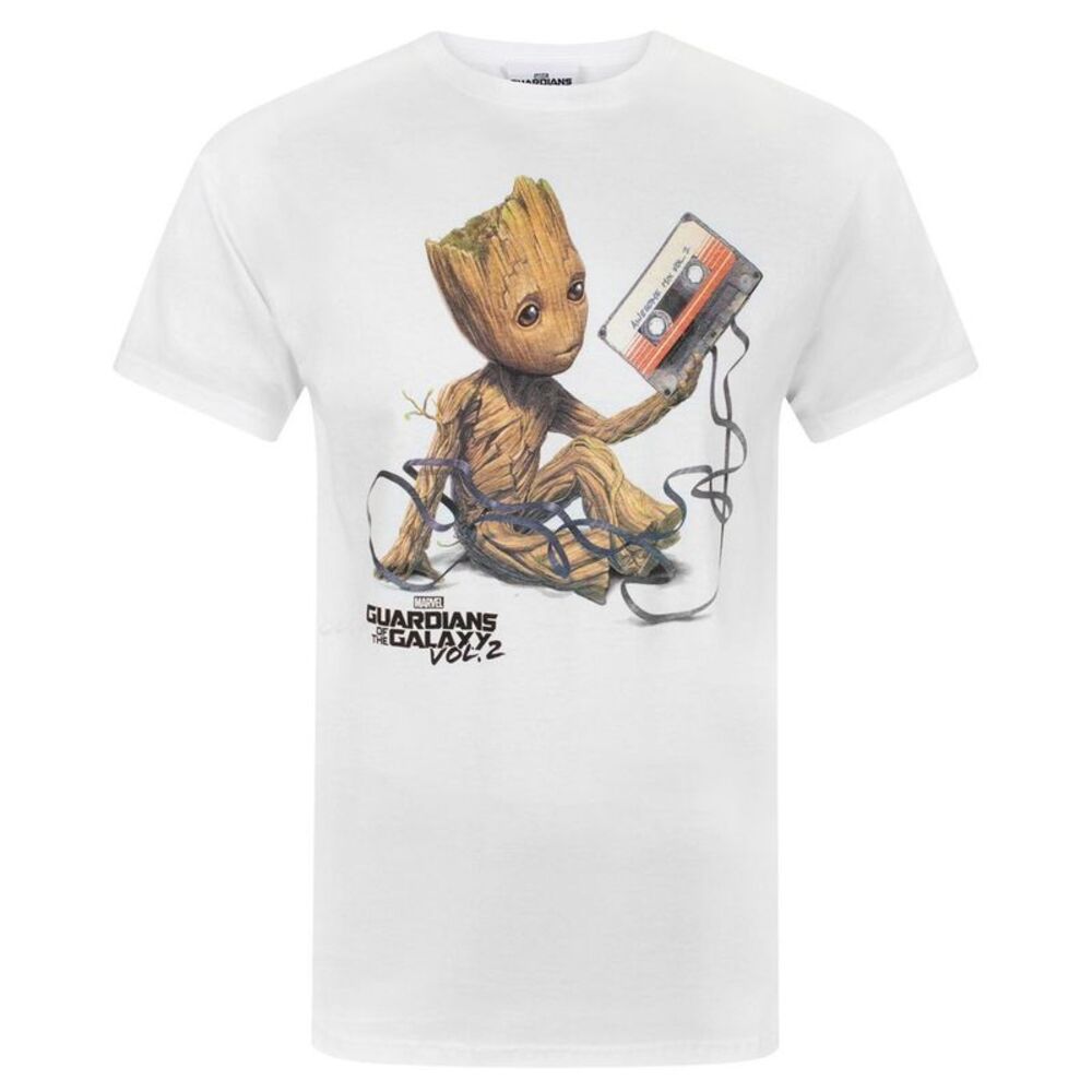 Guardians Of The Galaxy Mens Vol 2 Groot Tape T-Shirt / White
